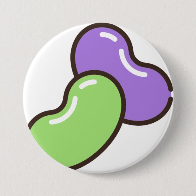 Macaron Rond 7,6 Cm haricots (Devant)