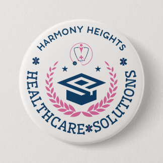 Macaron Rond 7,6 Cm Harmony Heights Healthcare Solutions Logo de l'ent