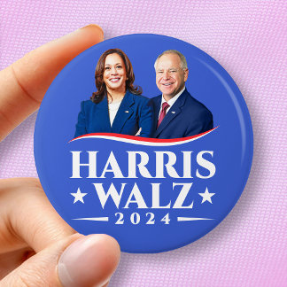 Macaron Rond 7,6 Cm Harris Walz 2024 campagne de photo électorale