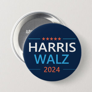 Macaron Rond 7,6 Cm Harris Walz 2024 pour Président