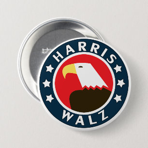 Macaron Rond 7,6 Cm Harris Walz Styliszed Eagle President 2024