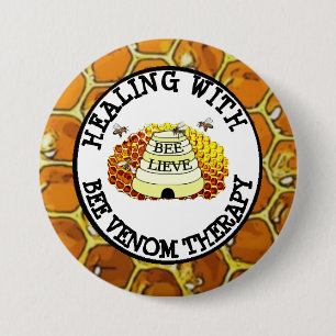 Macaron Rond 7,6 Cm Healing with Bee Venom Therapy Button