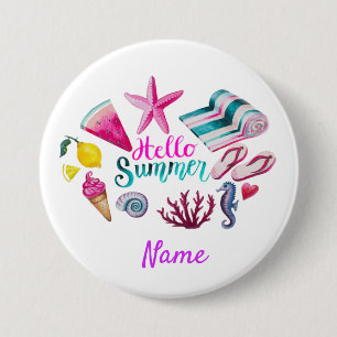 Macaron Rond 7,6 Cm Hello Summer