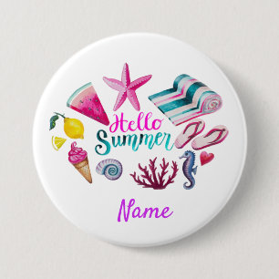 Macaron Rond 7,6 Cm Hello Summer Beach Thunder Cove