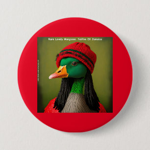 Macaron Rond 7,6 Cm Hilarant Mangouste Reggae Jamaïcain Oie du Canada
