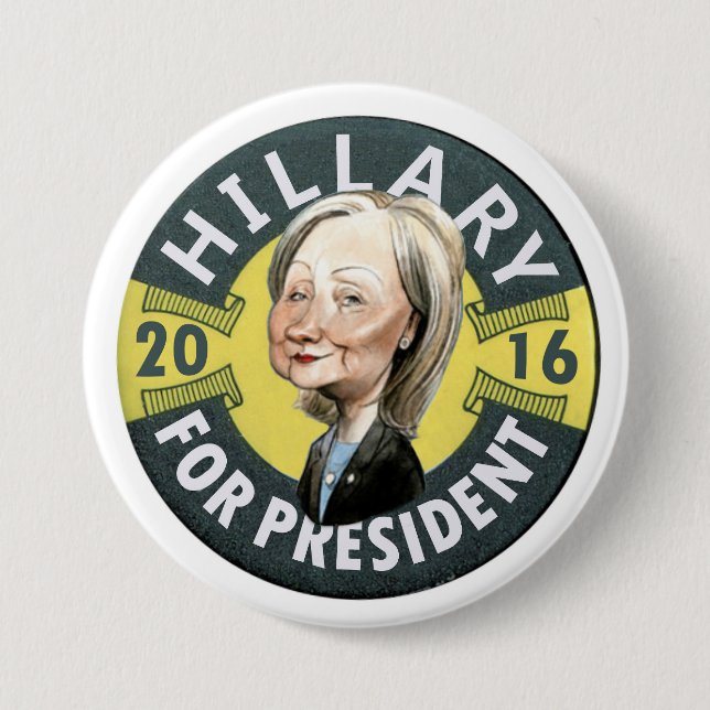 Macaron Rond 7,6 Cm Hillary Clinton 2016 (Devant)