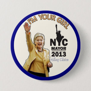 Macaron Rond 7,6 Cm Hillary Clinton pour le maire 2013 de NYC