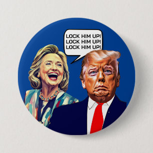 Macaron Rond 7,6 Cm Hillary Drôle Dit Verrouiller Trump