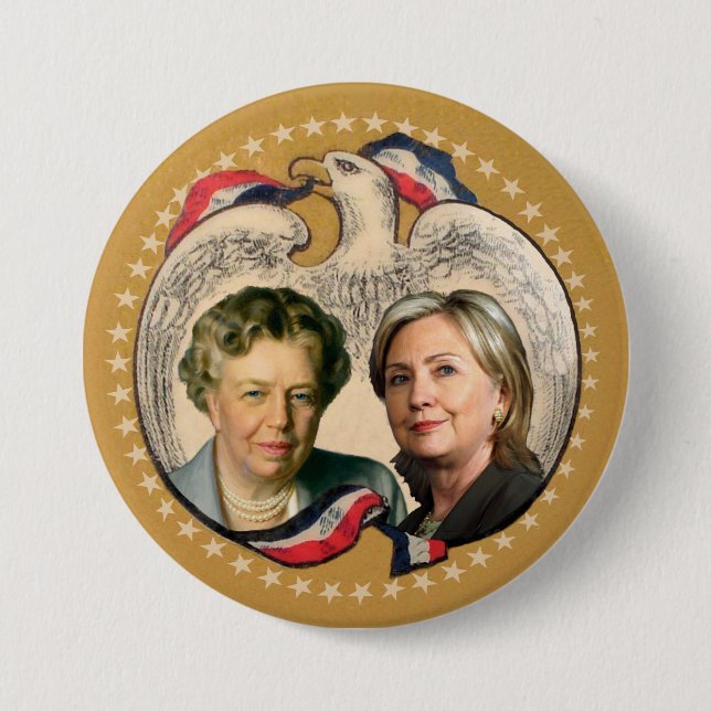 Macaron Rond 7,6 Cm Hillary et sa héroïne (Devant)