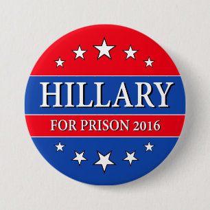 Macaron Rond 7,6 Cm "HILLARY POUR LA PRISON 2016" 3 pouces