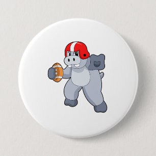 Macaron Rond 7,6 Cm Hippo à Football Sports