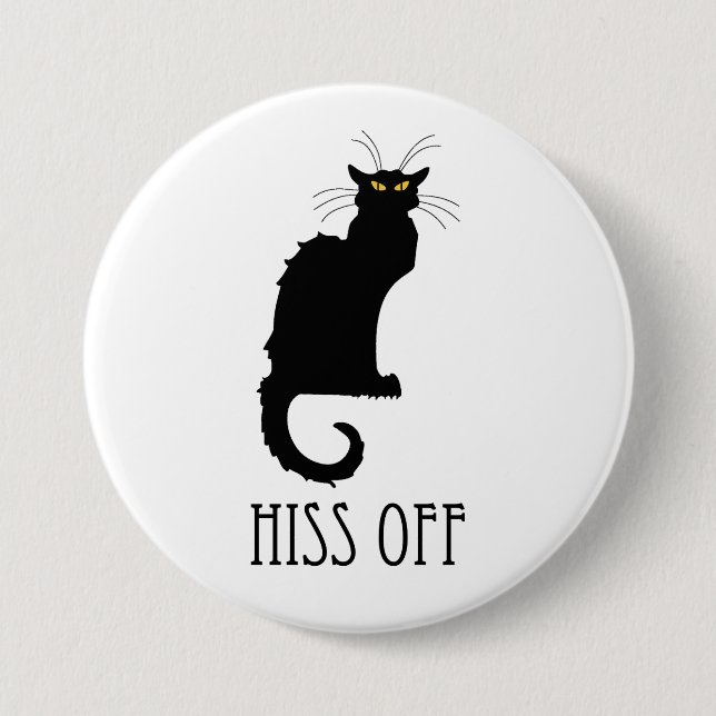 Macaron Rond 7,6 Cm Hiss Off Cat Funny (Devant)
