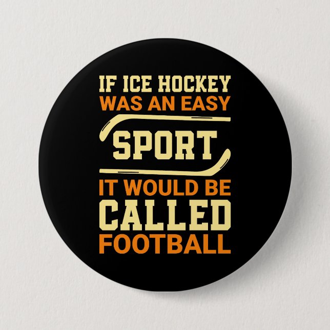 Macaron Rond 7,6 Cm Hockey contre football (Devant)