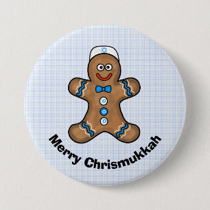 Macaron Rond 7,6 Cm Homme Chrismukkah Button