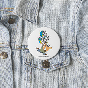 Macaron Rond 7,6 Cm Homme de dessin animé drôle paniqué achetant du pa