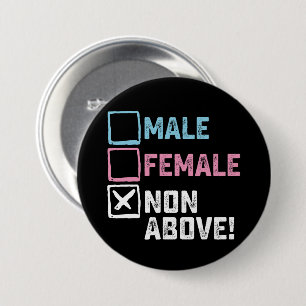Macaron Rond 7,6 Cm Homme Female Non Ci-Dessus ! Gays transgenres amus