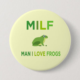 Macaron Rond 7,6 Cm homme j'aime les grenouilles 
