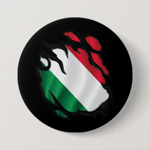 Macaron Rond 7,6 Cm Hongrie Drapeau déchiré