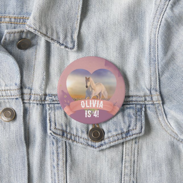 Macaron Rond 7,6 Cm Horse fête d'anniversaire (En situation)