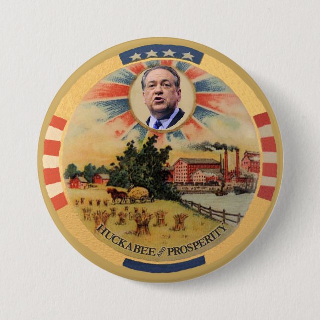 Macaron Rond 7,6 Cm Huckabee et prospérité (Devant)