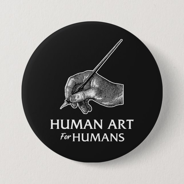 Macaron Rond 7,6 Cm Human Art For Humans (Devant)