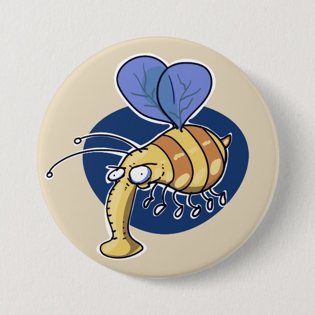 Macaron Rond 7,6 Cm humble bumble bee drôle dessin animé (Devant)