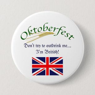 Macaron Rond 7,6 Cm Humour-Oktoberfest britannique