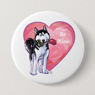 Macaron Rond 7,6 Cm Husky Valentine's Day