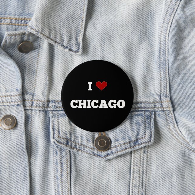 Macaron Rond 7,6 Cm I Love Chicago (En situation)