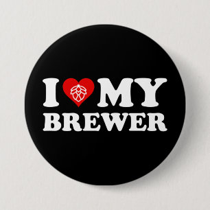 Macaron Rond 7,6 Cm I Love (Coeur) My Brewer