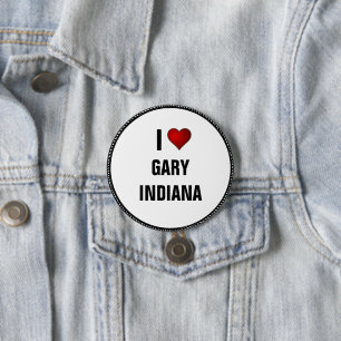Macaron Rond 7,6 Cm I Love Gary, Indiana Button