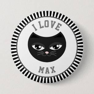 Macaron Rond 7,6 Cm I love my cat