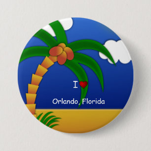 Macaron Rond 7,6 Cm "I Love Orlando, Florida" décoratif