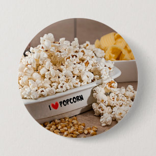 Macaron Rond 7,6 Cm I Love Popcorn
