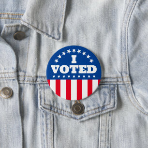 Macaron Rond 7,6 Cm I Voted Flag Button Election