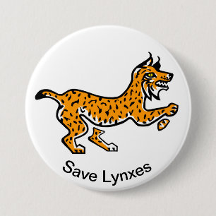 Macaron Rond 7,6 Cm Iberian lynx - button