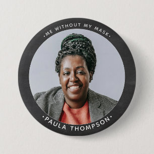 Macaron Rond 7,6 Cm ID photo employé personnalisé souriant sans masq