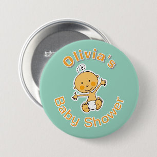 Macaron Rond 7,6 Cm Illustration de bébé mignon Fête de bébé personnal