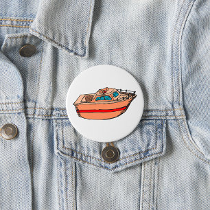 Macaron Rond 7,6 Cm Illustration de Speedboat amusant Nautical Boat De