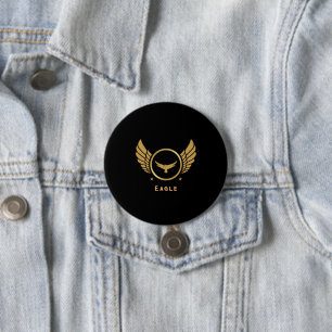 Macaron Rond 7,6 Cm Image et texte personnalisés d'aigle de trois pouc