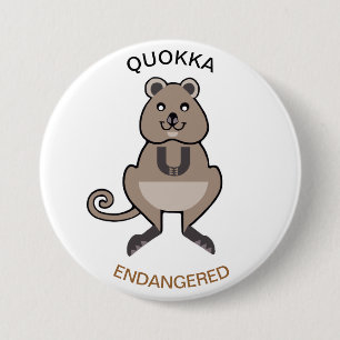 Macaron Rond 7,6 Cm Image mignonne - QUOKKA - Marsupial - Nature