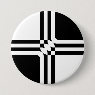 Macaron Rond 7,6 Cm Imaginaire noir et blanc