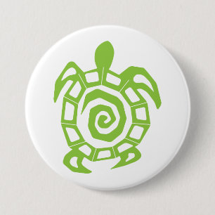Macaron Rond 7,6 Cm Impression verte de tortue