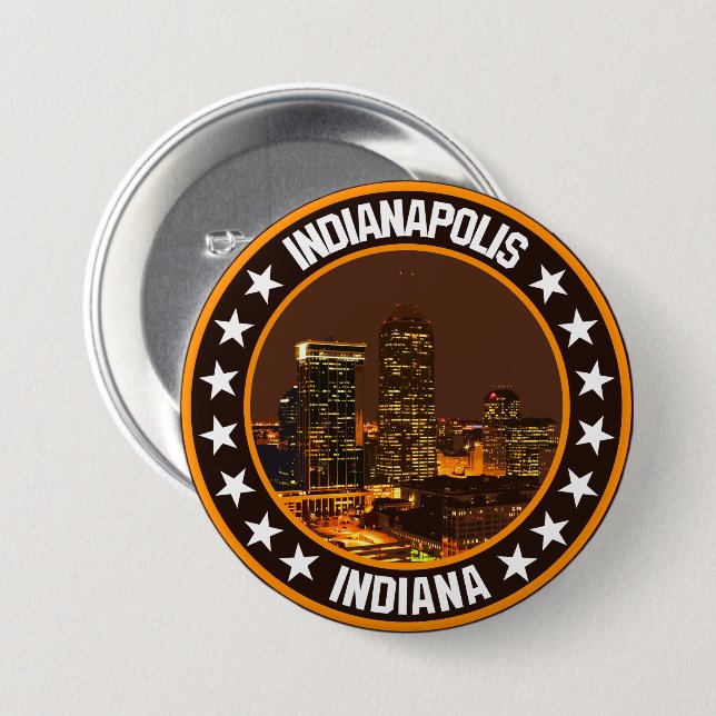 Macaron Rond 7,6 Cm Indianapolis (Devant & derrière)