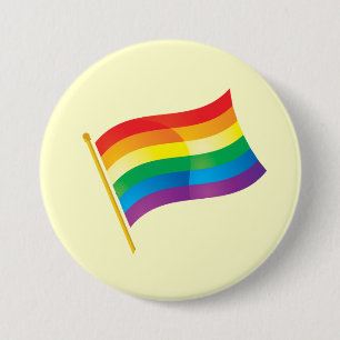Macaron Rond 7,6 Cm Indicateur gay pride