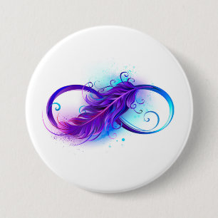 Macaron Rond 7,6 Cm Infinity with purple feather