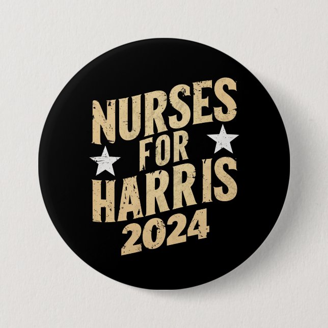 Macaron Rond 7,6 Cm Infirmières Pour Harris 2024 USA (Devant)