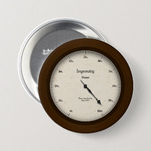 Macaron Rond 7,6 Cm Ingéniosité Meter Style Vintage Gage Steampunk