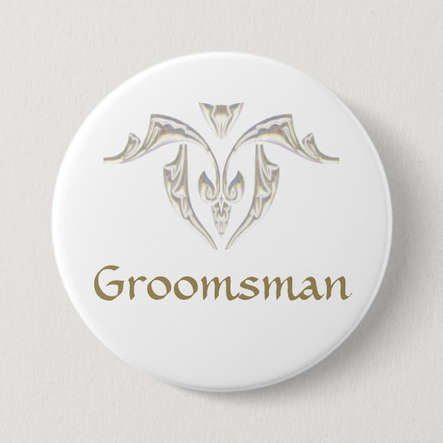 Macaron Rond 7,6 Cm Insigne de bouton - Groomsman (Devant)