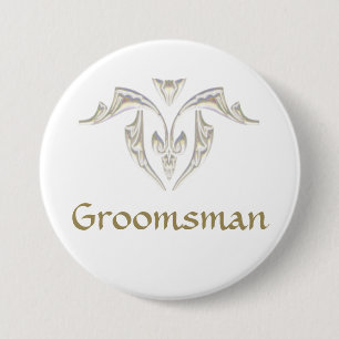 Macaron Rond 7,6 Cm Insigne de bouton - Groomsman